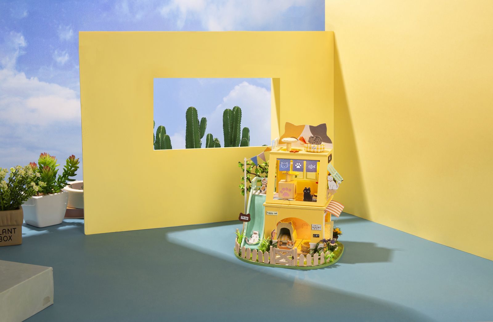 Robotime - DIY Miniaturhaus - Cat House (DIY House - 18.5 x 19.5 x-/bilder/big/scene photo-3.jpg